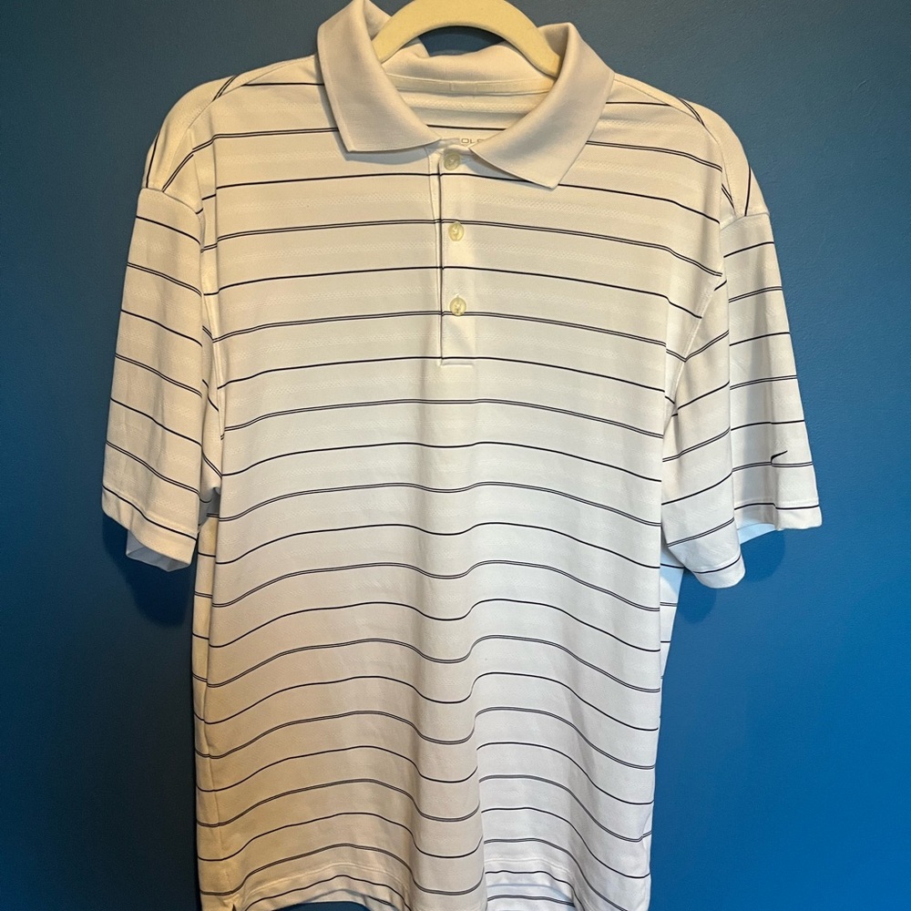 Nike Dri Fit Golf Classic White Striped Polo Shirt